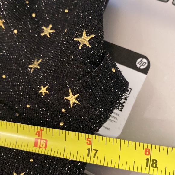 FRANCESCA’S - NWT - dress: black lined semi-sheer metallic mesh l/s w stars - XL - Picture 6 of 16